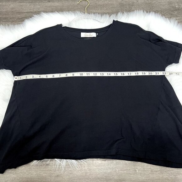 Ava Sky Hawaii Black Asymmetric Short Sleeve Top Shirt Womens XS Fighting Eel - Picture 4 of 8